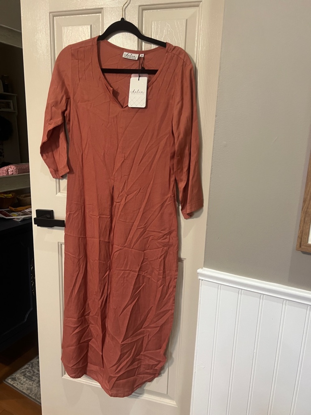 Idalia Terracotta V-Neck Maxi Dress traditional Indian dress